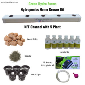 Hydroponics Kit for Home Growers | 5 Plant NFT Channel with complete kit.